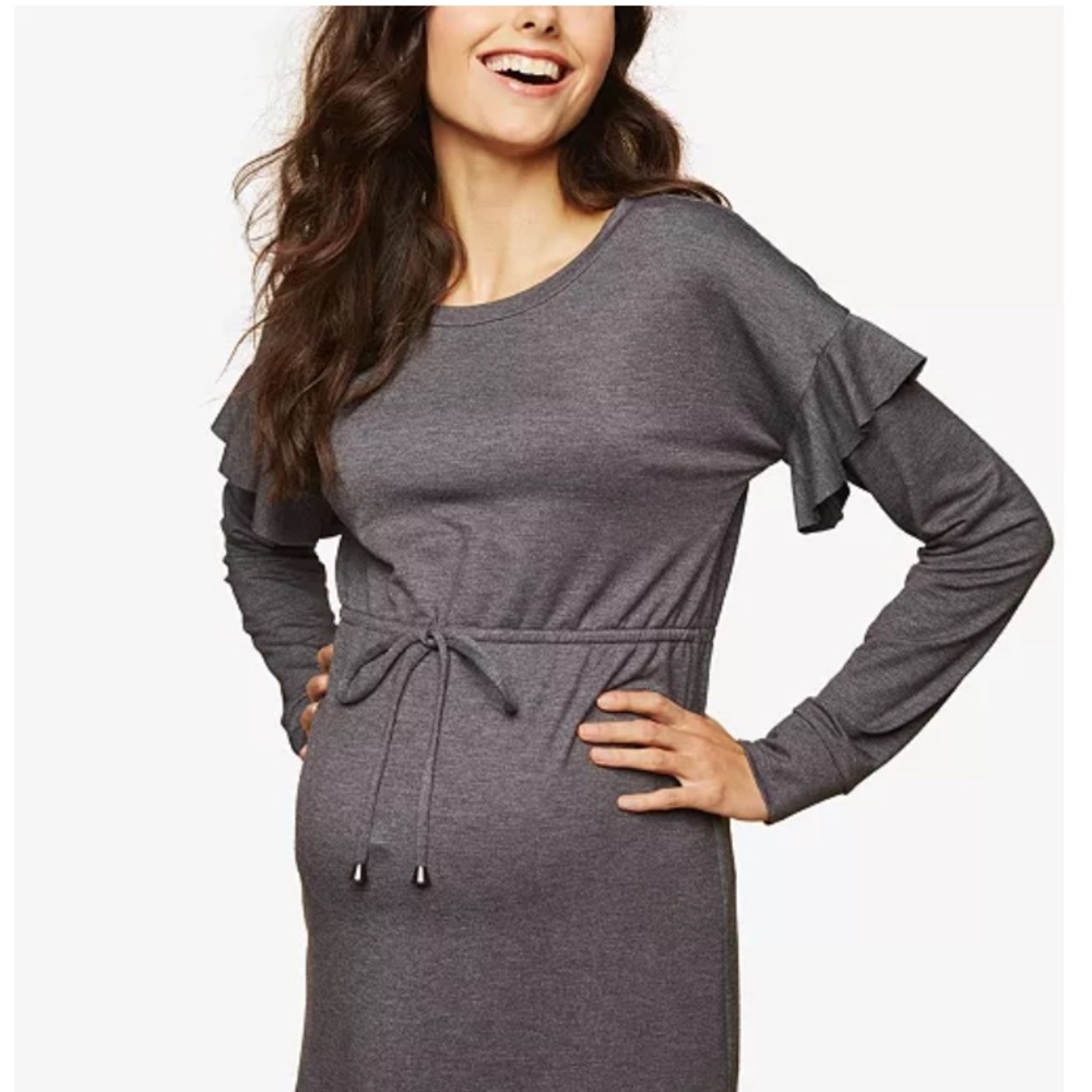Motherhood Maternity Ruffled French Terry Sweatshirt